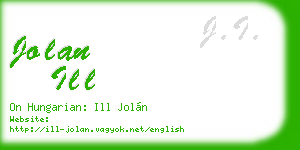jolan ill business card